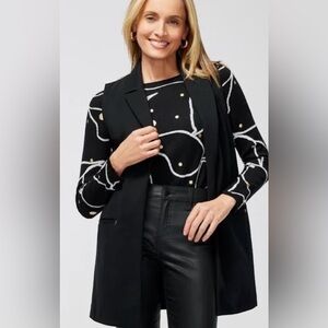 Chico’s Ponte Knit Black Women's Vest. NWT Sz 2 (Lg) Ret $129